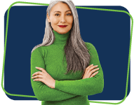 Portrait of smiling middle aged asian woman looking confident and happy.